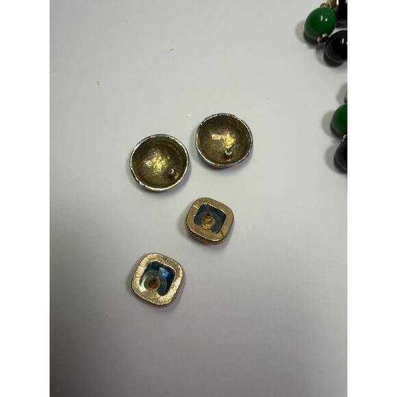 3 kelly green statement bib flower floral bling enamel necklaces banana republic - Picture 4 of 13